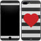 Black And White Striped Heart iPhone 8 Plus Skin